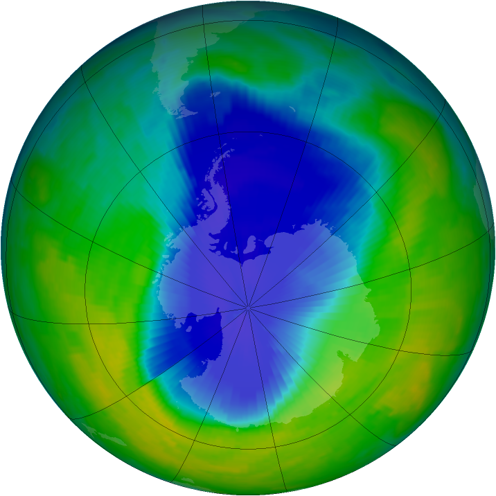 Antarctic ozone map for 14 November 1997